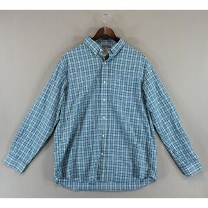 LL Bean Kennebunk Sport Shirt Mens Large Check Button Down‎ Wrinkle Free